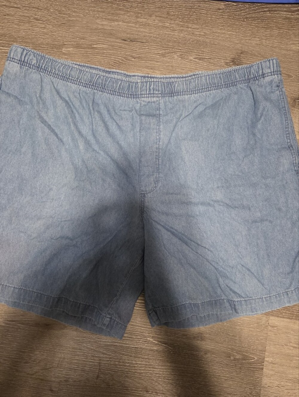 Men's Light Blue Elastic Waist Shorts